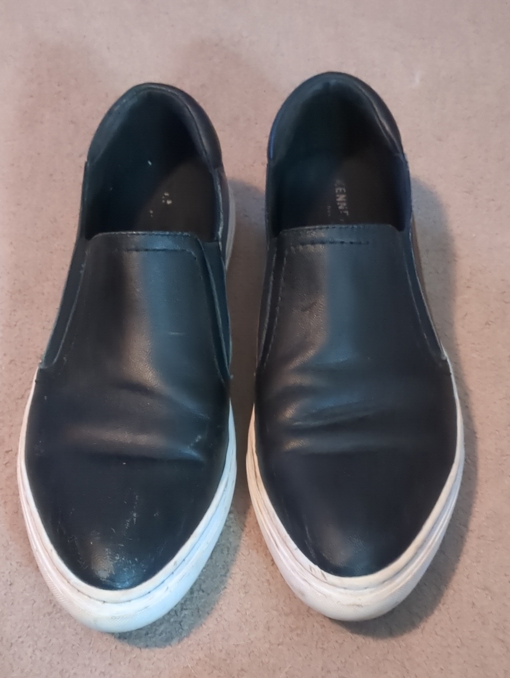 Kenneth Cole Reaction Black Slip-On Casual Sneakers with White Sole
